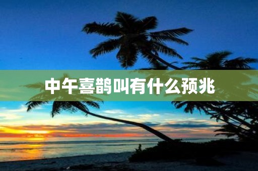 中午喜鹊叫有什么预兆