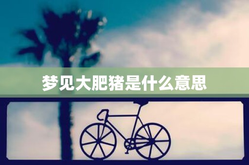 梦见大肥猪是什么意思