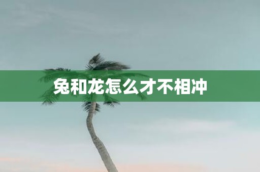 兔和龙怎么才不相冲