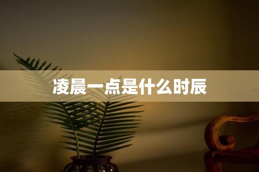 凌晨一点是什么时辰
