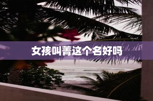 女孩叫菁这个名好吗