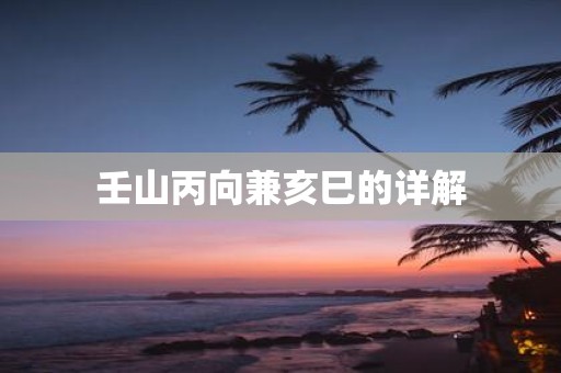 壬山丙向兼亥巳的详解