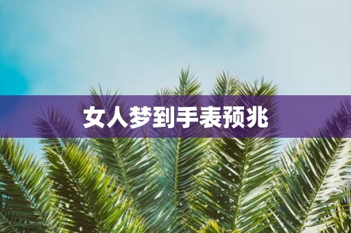 女人梦到手表预兆
