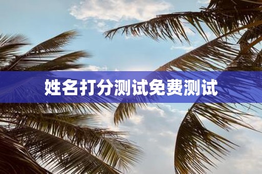 姓名打分测试免费测试