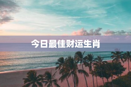 今日最佳财运生肖