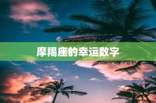 摩羯座的幸运数字