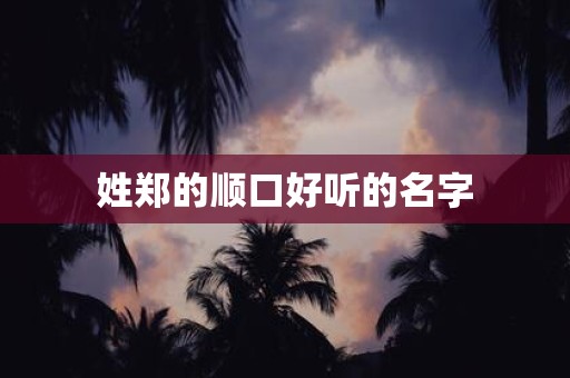 姓郑的顺口好听的名字