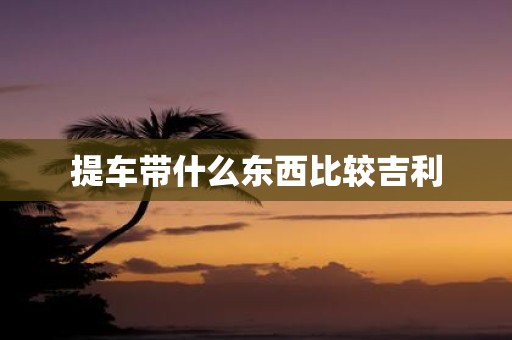 提车带什么东西比较吉利