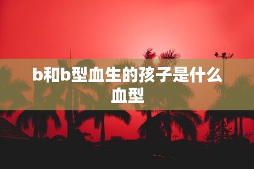 b和b型血生的孩子是什么血型