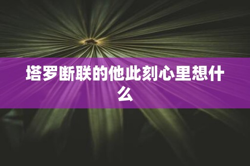塔罗断联的他此刻心里想什么