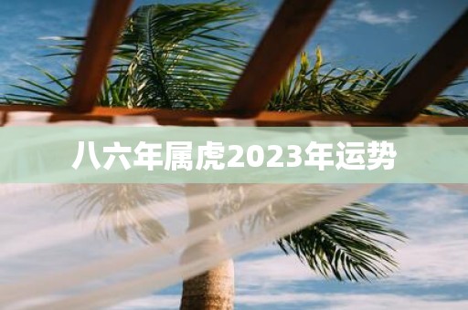 八六年属虎2023年运势