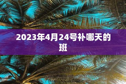 2025年4月24号补哪天的班