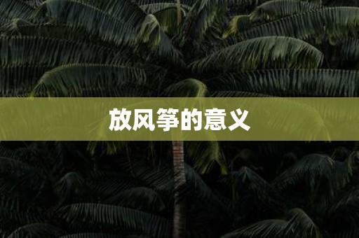 放风筝的意义