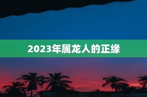 2023年属龙人的正缘