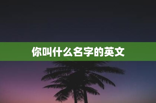 你叫什么名字的英文
