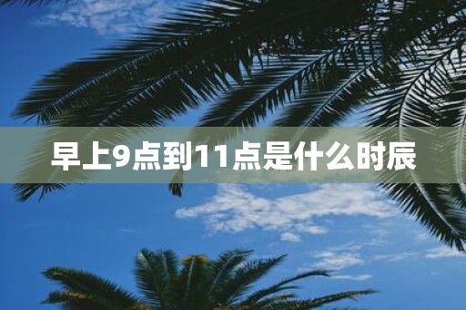 早上9点到11点是什么时辰