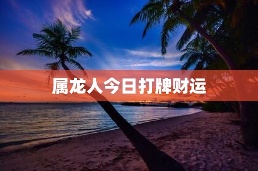 属龙人今日打牌财运