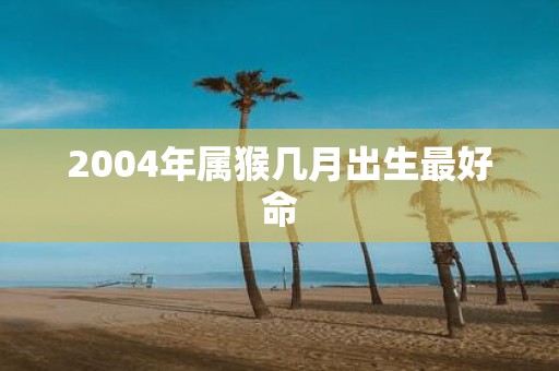 2004年属猴几月出生最好命