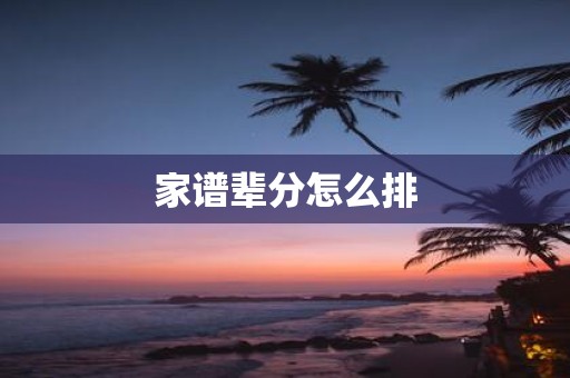 家谱辈分怎么排
