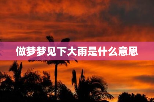 做梦梦见下大雨是什么意思