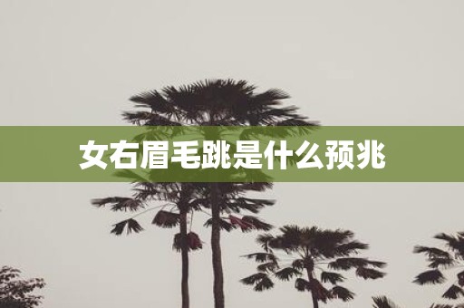 女右眉毛跳是什么预兆