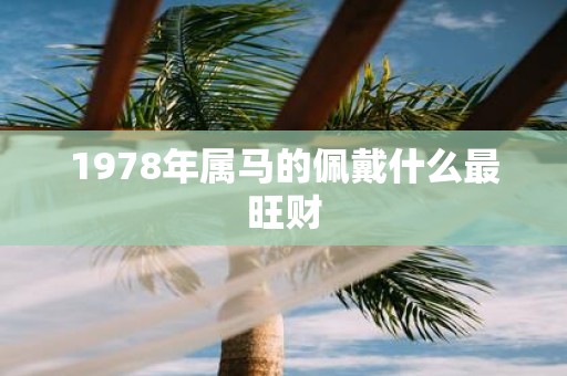 1978年属马的佩戴什么最旺财