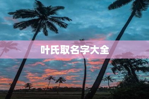 叶氏取名字大全
