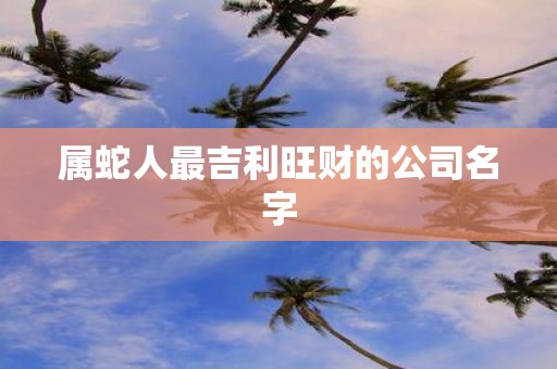 属蛇人最吉利旺财的公司名字