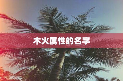 木火属性的名字