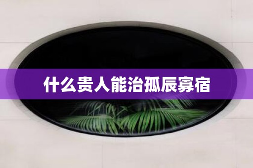 什么贵人能治孤辰寡宿