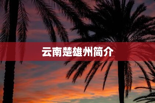 云南楚雄州简介