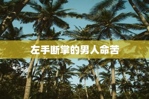 左手断掌的男人命苦