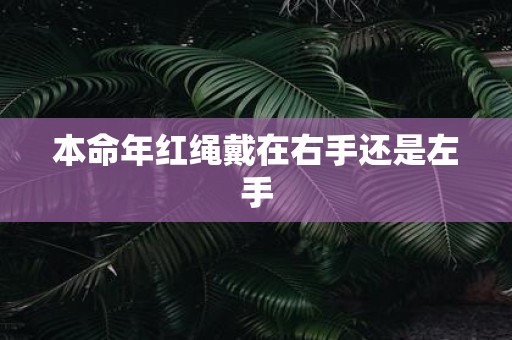 本命年红绳戴在右手还是左手