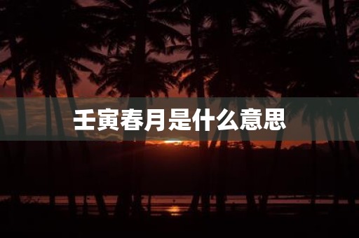 壬寅春月是什么意思