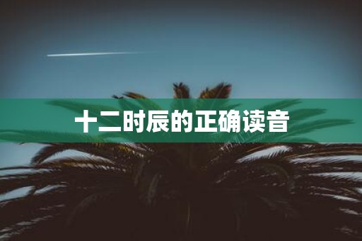 十二时辰的正确读音