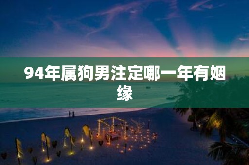 94年属狗男注定哪一年有姻缘