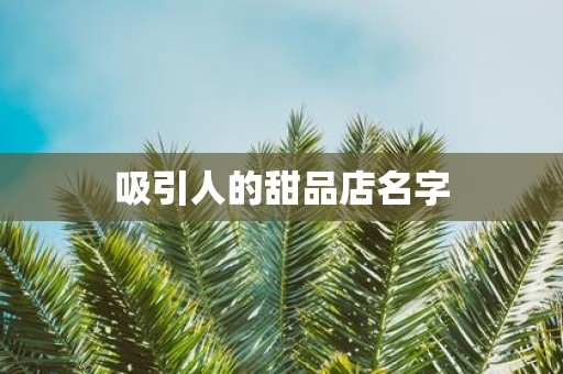 吸引人的甜品店名字