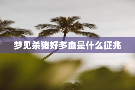 梦见杀猪好多血是什么征兆