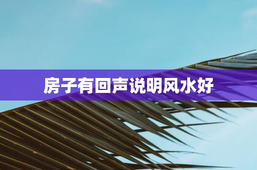 房子有回声说明风水好