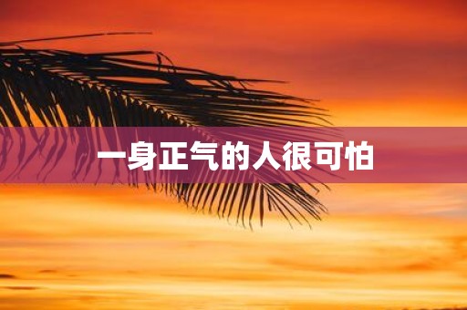 一身正气的人很可怕