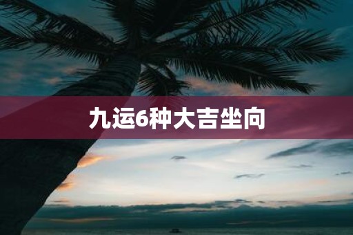 九运6种大吉坐向