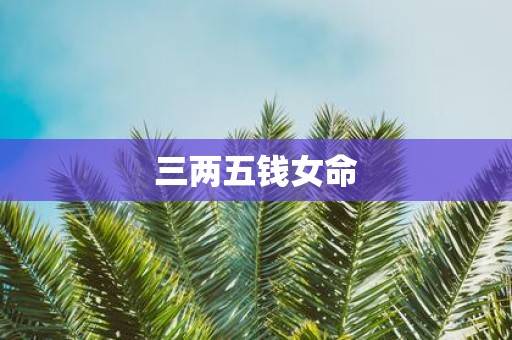 三两五钱女命