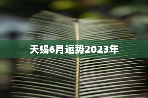 天蝎6月运势2025年