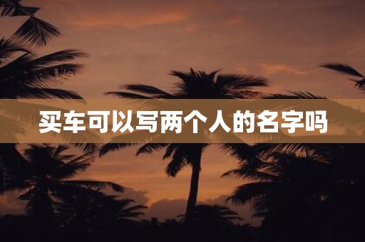 买车可以写两个人的名字吗