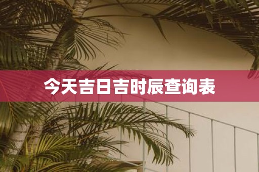 今天吉日吉时辰查询表