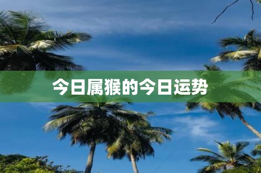 今日属猴的今日运势