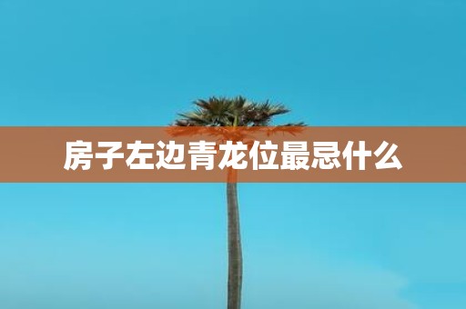 房子左边青龙位最忌什么