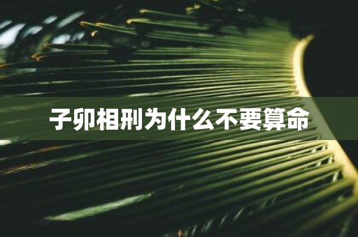 子卯相刑为什么不要算命