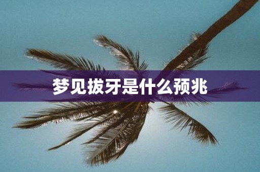 梦见拔牙是什么预兆
