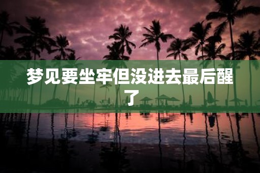 梦见要坐牢但没进去最后醒了